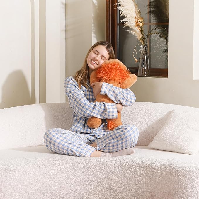 Niuniu Daddy 20" | 3.3 Pound Weighted Lion Stuffed Animals for Adults, Cute Soft Lion Plush Toy for Toddler Teens Kids, Large Lap Animal Body Pillow with for Present Christmas Birthday
