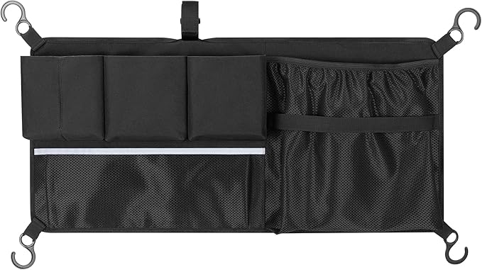 Stroller Wagon Cargo Net, Wagon Accessories Organizer Compatible with WONDERFOLD W-Series Models, Large Capacity Mesh Cargo Storage Bag with Sorting Pockets Compatible with Keenz Wagon, Black