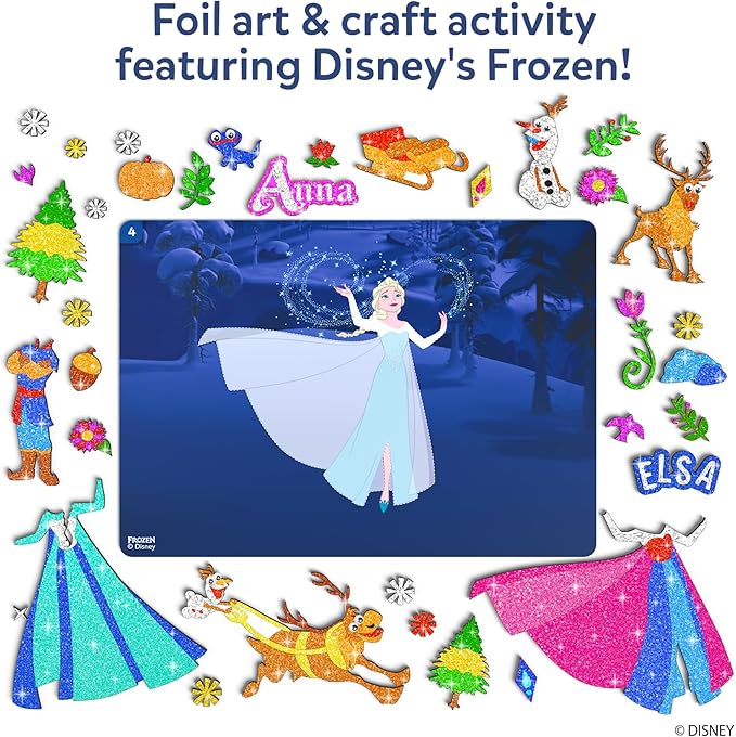 Skillmatics Foil Fun - Disney Frozen, Mess-Free Art for Kids, Craft Kits & Supplies, DIY Creative Activity, Travel Toys, Gifts for Fans of Elsa, Anna, Olaff, Girls, Boys, Ages 4, 5, 6, 7, 8, 9