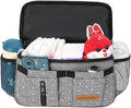 Miracle Baby Stroller Organizer Bag for Mom,Universal Stroller Storage Caddy Diaper Bag- Compatible with Most Stroller - Multifunctional Larg(Grey Star)