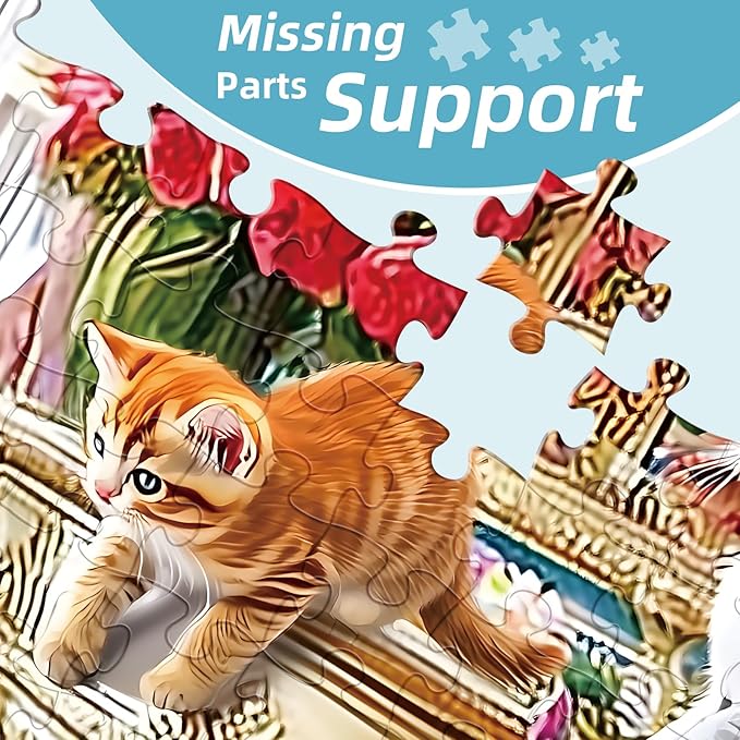 Puzzles for Adults 500 Pieces,Cute Cats Puzzle for Adults,Cozy House & Kittens Jigsaw Puzzles,Recyclable Cardboard Puzzles for Seniors,Puzzle for Family Game Nights, 20.5x15 in