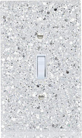 Silver Glitter Light Switch Cover - Sparkling Wall Plate 5.10"x3.15", Unique Gift for Her, Housewarming, Home Decor,Single Toggle