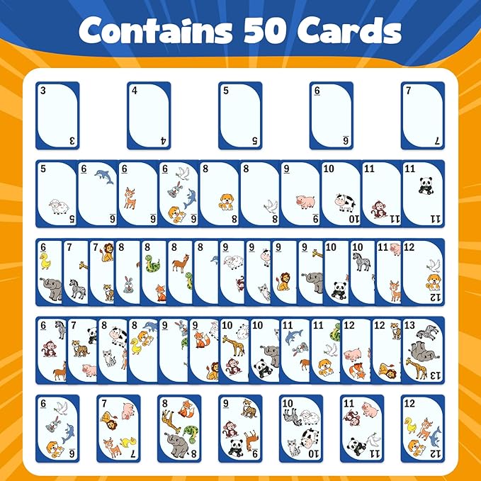 Animal Math Match Game - Fun-Filled Kids Educational Game for Ages 7+ - Entertaining Card Game for Kids and Family - Easy to Learn, Fast paced, Fun and Exciting - Quick-Counting Game for 2-4 Players