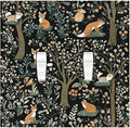 Decorative Switch Plates Fairy Forest Animals Fox Squirrel Flower 2 Gang Double Toggle Outlet Light Switch Cover Wall Plate Electrical Faceplate For Bed Room Farmhouse Decor