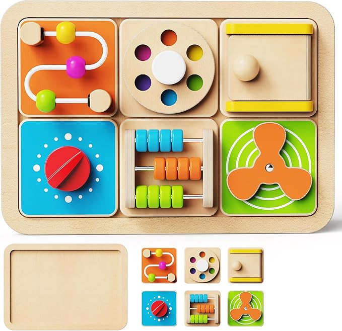 Busy Board for 1 Year Old, Montessori Toys for Toddler 1-3, Boys Girls Birthday Gifts