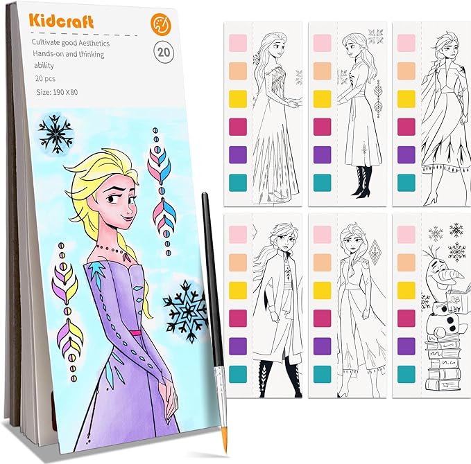 Paint with Water Coloring Books for Kids, Pocket Mess Free Watercolor Painting Sets for Toddlers, Art and Craft Drawing Activities Gifts for Kids Ages 4 5 6 7 8+, Travel Activity Toys - Princess