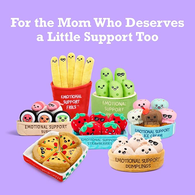 Emotional Support Sushi by Relatable, Cuddly Stuffed Animals and Plushies Set, Small Gifts for Mom, Includes 5 Sushi Plush Toys with Carrying Basket