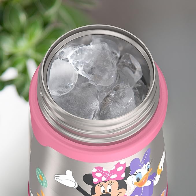 THERMOS Vacuum Insulated Stainless Steel 10oz Straw Bottle, MINNIE MOUSE (Pack of 3)