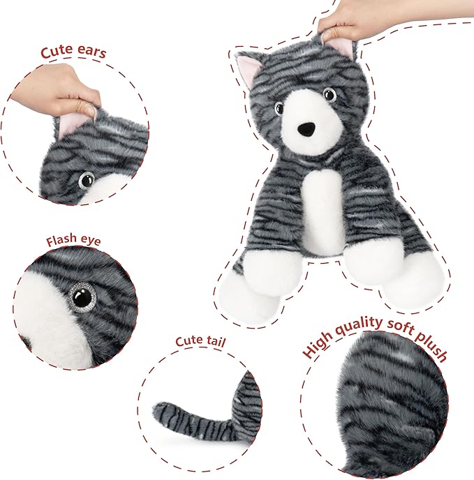 Niuniu Daddy 14" | 3.5 Pound Cat Weighted Stuffed Animal, Heavy Stuffed Cat Plush Toys for Kids Adults, Weighted Beads for Kitty Stuffed Animals Body Pillow for Present Birthday Holiday Christmas