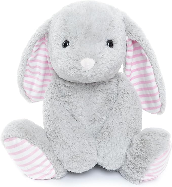 WEIGEDU Gray Bunny Rabbit Stuffed Animals Plush Toys for Kids Girls Boys Baby Birthday Bedtime Gift, 17.7 inches