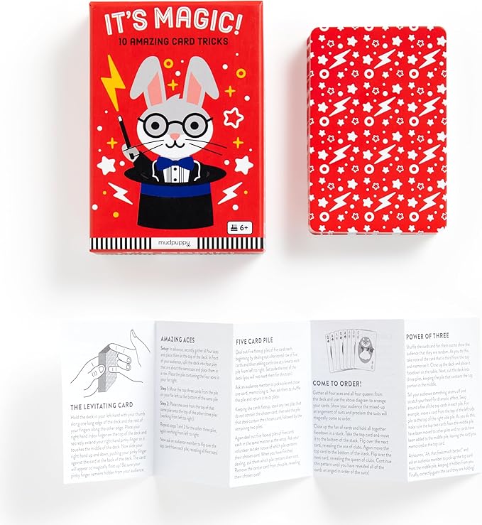 Mudpuppy It's Magic! – Animal Version of Classic Kids Card Tricks Card Game with Cute Illustrations of Animals for Children Ages 4 and Up, 2-4 Players