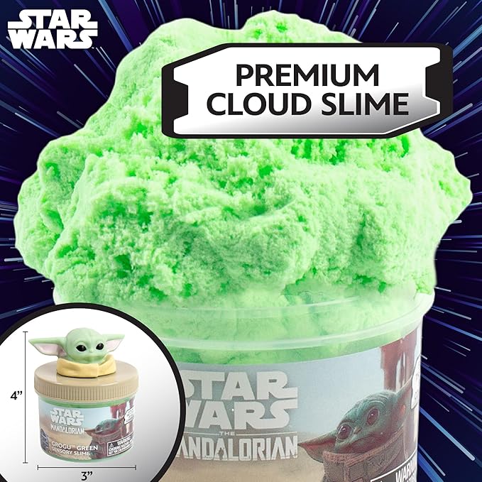 STAR WARS The Mandalorian Grogu Green Slime, 8oz Pre-Made Slime, Perfect for Goodie Bags & Desk Toys
