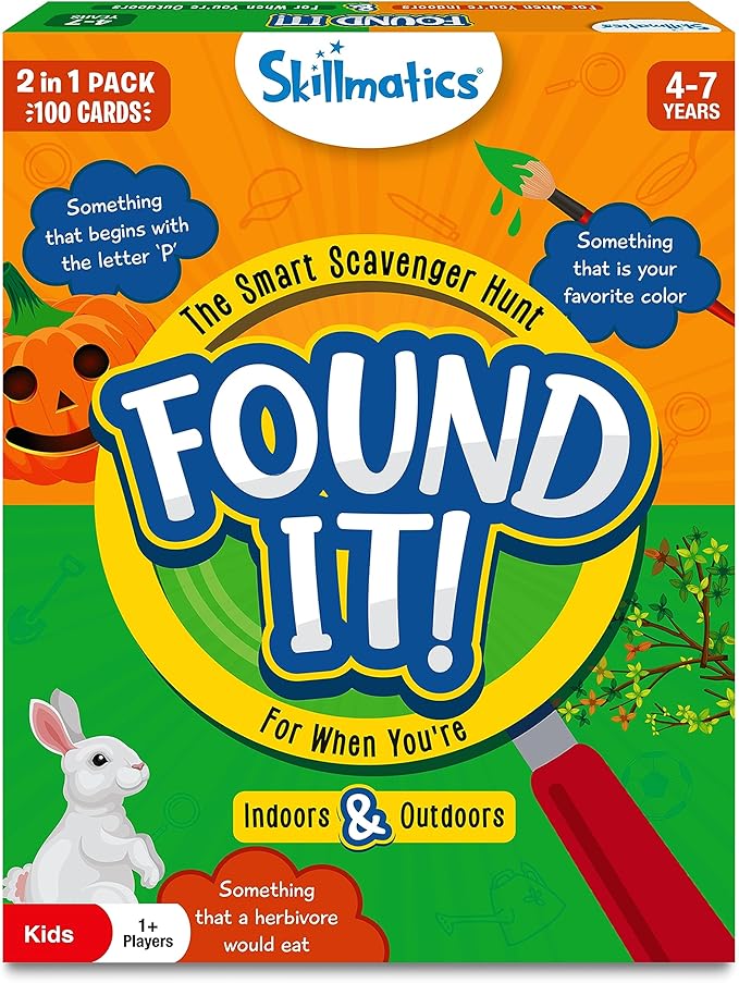 Skillmatics Indoor & Outdoor Scavenger Hunt Card Game - Found It, Educational Game Collections, Gifts for Kids, Boys, Girls and Families, for Ages 4, 5, 6, 7, Perfect for Home, School, Playdates