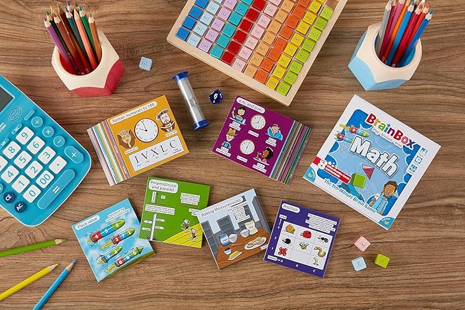 BrainBox Maths Card Game - Memory & Observation, Educational Numeracy Skills, Family-Friendly Trivia for Kids & Adults, Ages 8+, 1+ Players, 10 Minute Playtime, Made by Green Board Games