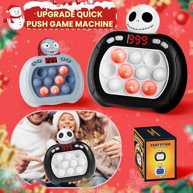 Nightmare Be Christmas Fast Push Game Fidget Console Toys,Christmas Pop Fidget Toy for Kids,Light Up Sensory Toy for Boys Grils Teens Age 3-12,Stocking Stuffers Goodie Bag Party Favors Birthday Gifts