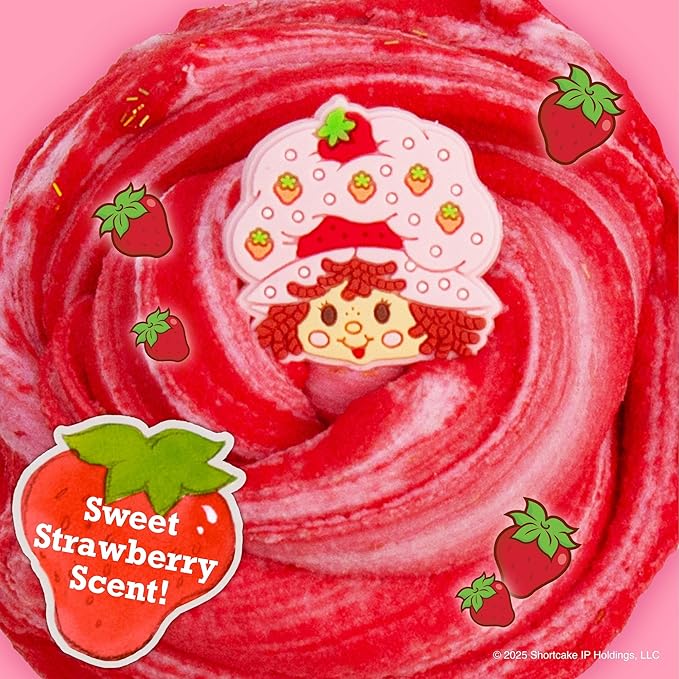 Strawberry Shortcake Scented Cloud Slime, Fluffy Strawberry Scented Slime, Birthday Party Favors for Kids 8-12