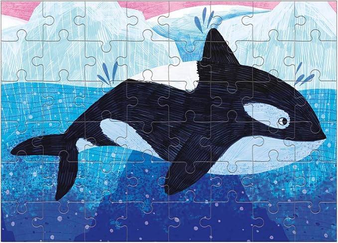 Mudpuppy Orca – Mini Puzzle Featuring Arctic Seascape Perfect Travel Activity for Children Ages 4 and Up