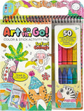 Bright Stripes Art on The Go Collage Fun Jungle Theme Travel Kit for Kids Ages 3+| Mess-Free Activity with Crayons, Stickers & Coloring Book | Tear & Collage | Portable Set for Toddler & Preschooler