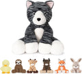 Niuniu Daddy 14" | 3.5 Pound Cat Weighted Stuffed Animal, Heavy Stuffed Cat Plush Toys for Kids Adults, Weighted Beads for Kitty Stuffed Animals Body Pillow for Present Birthday Holiday Christmas
