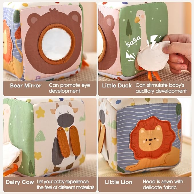 Youuys Baby Tissue Box Toy for Babies 6-12 Months, Montessori Sensory Toys for 1 Year Old Boy, Infant Toy with Crinkle Tissues & Fine Motor, for 6 9 12 18 Months Old Kids 1st Birthday