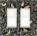 Decorative Outlet Covers Fairy Forest Animals Fox Squirrel Flower 2 Gang Double Gfci Rocker Electrical Wall Panels Light Switch Cover Plate For Bed Room Farmhouse Decor