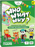 Who What Why Cultural Diversity & Inclusion Cards for Kids – SEL Game for Empathy, Disability, Social Awareness & Coping Skills – Learning Culture & Traditions Conversation Cards, Ages 4+