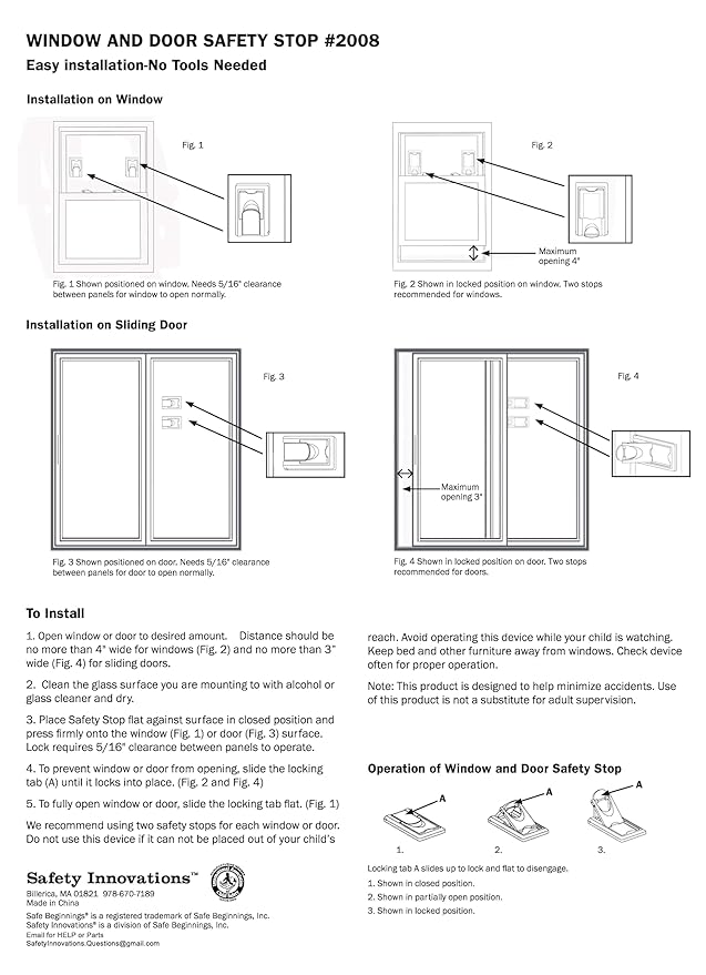 Safety Innovations - Childproof Your Windows and Sliding Doors with Our Window and Door Babyproof Safety Lock, (4-Pack)