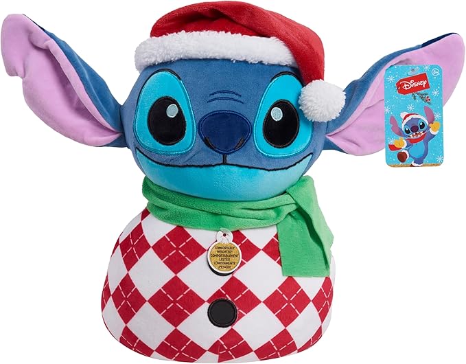 Stitch 12-inch Weighted Snowman Plush Stuffed Animal, Lilo and Stitch, Super Soft Fabric, Kids Toys for Ages 3 Up by Just Play