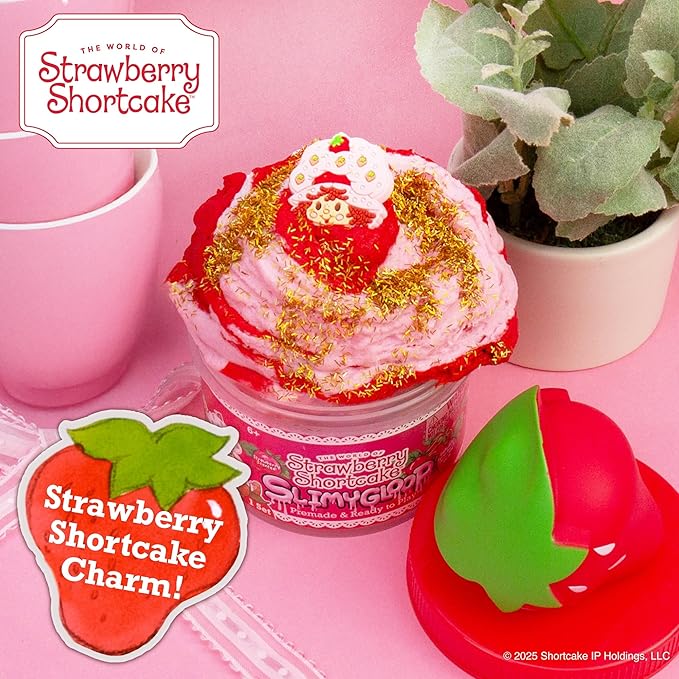 Strawberry Shortcake Scented Cloud Slime, Fluffy Strawberry Scented Slime, Birthday Party Favors for Kids 8-12