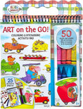 Bright Stripes Richard Scary Busy World Art on the Go Travel Coloring Kit for Kids Ages 3+ | Coloring & Sticker Activity Set with Crayons | Screen-Free Creative Fun for Toddlers & Young Children