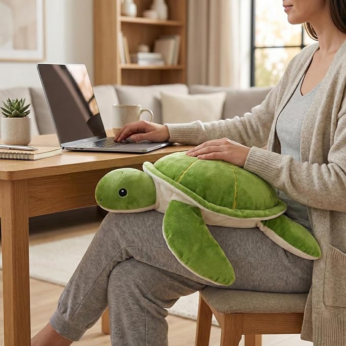 WEIGEDU Weighted Sea Turtle Plush Toy - 20 Inches, 2.3 lbs, Soft & Removable Weight for Kids and Adults - Embroidered Eyes, Comfort