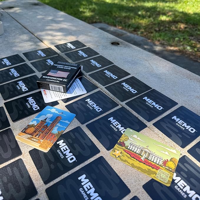 Washington, D.C. Landmarks Memory Matching Card Game – 50 Cards, Educational & Fun Family Game for Teens, Adults & Seniors – Travel Pack