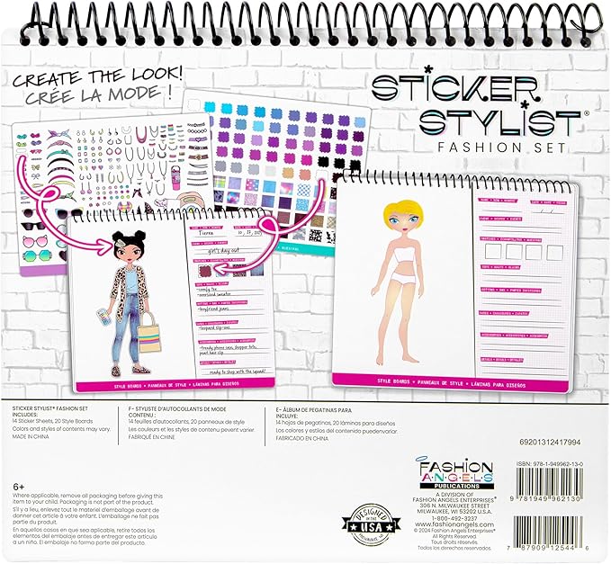 Fashion Angels Designer Kit for Girls, Fashion Activity Sticker Book with 700+ Stickers, Road Trip Essentials, Ideal for Kids Ages 6+