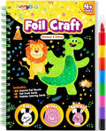FUNNYB&G Foil Art Crafts for Kids Ages 4-8: Mother's Day 2026, Birthday Gift for Kids, Art and Crafts Supplies, Party Favors, Creative Toys for Kids 4 5 6 7 8 9 Years Old(Dinosaur Ainmal)
