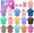 16 Pack Mini Butter Slime Kit, With Pink Watermelon & Lemon Slice Scents. Mermaid Slime Included - DIY Scented Slime Party Favor and Stress Relief Toy for Boys & Girls