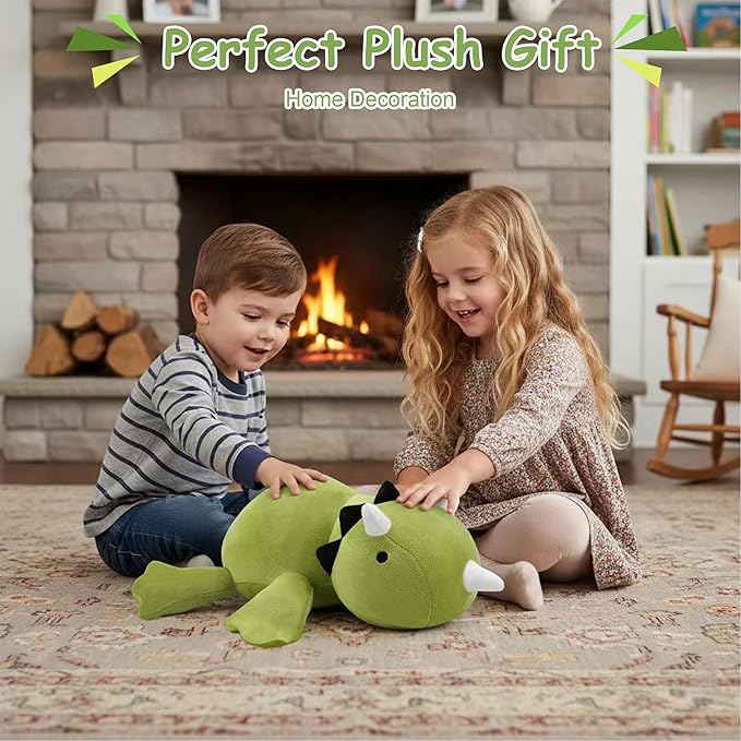 SQEQE Weighted Dinosaur Plush, Weighted Dinosaur Stuffed Animal, Dino Plushies Dino Pillow Toy Gift for Kids Adults 9.8 Inch, 0.8 Lbs