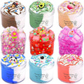 9 Pack Slime Kit, 6 Two-Color Butter & 3 Jelly Cube Crunchy Slime, Stress Relief, Soft Non-Sticky, for Kids Party Favors, School & Family Sensory Toy