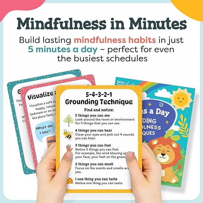 Mindfulness Cards for Kids - Social Emotional Learning Tools, Coping Skills, Self-Regulation Flash Cards, Therapy Resources, Preschool, Special Needs, ADHD, Autism, Counseling Supplies, Learning Game
