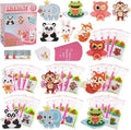 Valentine's Day Cards for Kids - 28pcs Diamond Animal Craft Kits With 7 Different Gem Stickers for School Classroom Exchange Gifts and Decorations