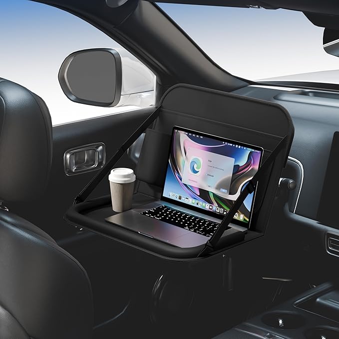 GMQ Backseat Car Organizer with Tray 1 Pack,Car Back Seat Eating Tray for Kids, Multifunctional Laptop Desk,Back Seat Car Storage & Tablet Holder for Children(Black, 1PC)