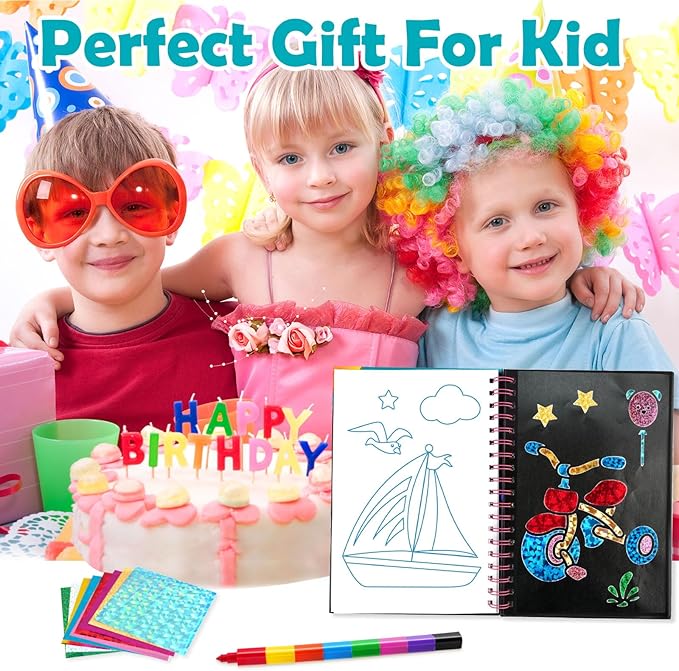 FUNNYB&G Foil Art Crafts for Kids Ages 4-8: Mother's Day 2026, Birthday Gift for Boys, Art and Crafts Supplies, Party Favors, Creative Toys for Boys 4 5 6 7 8 9 Years Old (Vehicle)