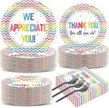 200pcs Thank You Plates Napkins We Appreciate You Party Tableware Set Teacher Appreciation Dinnerware Be Thankful to Teacher Mother Doctor Paper Plates for Congrat Graduate Decor Supplies Serve 50