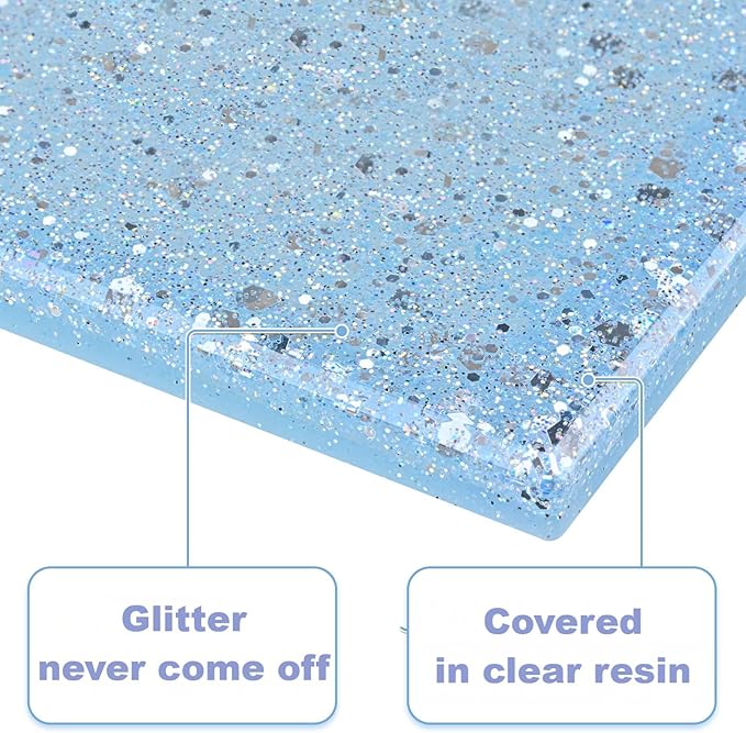 Blue Glitter Light Switch or Outlet Covers - Sparkling Wall Plate 5.1"x3.15", Unique Gift for Her, Housewarming, Home Decor,1-Gang Rocker
