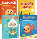 Etyishe Card Games for Kids Toddlers, Go Fish, Old Maid, Slap Jack and Memory Match, 4 Decks in 1 Pack, Fun Educational Gard Games for Family Game Night Table Games, Great Stocking Stuffers