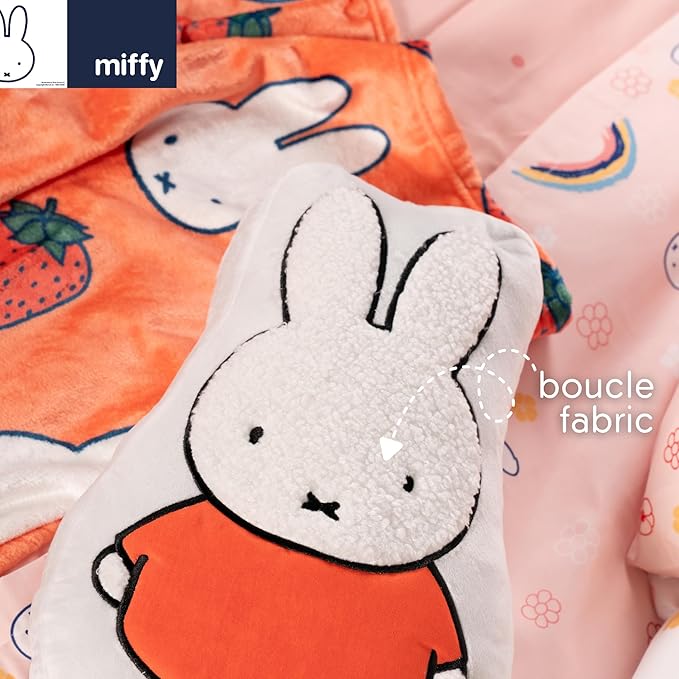 Miffy Bedding Plush Pillow – Soft Plush Throw Pillow for Bedroom Office Decor & Gifts, 14 inch Tall, (100% Officially Licensed Product) by Franco Collectibles