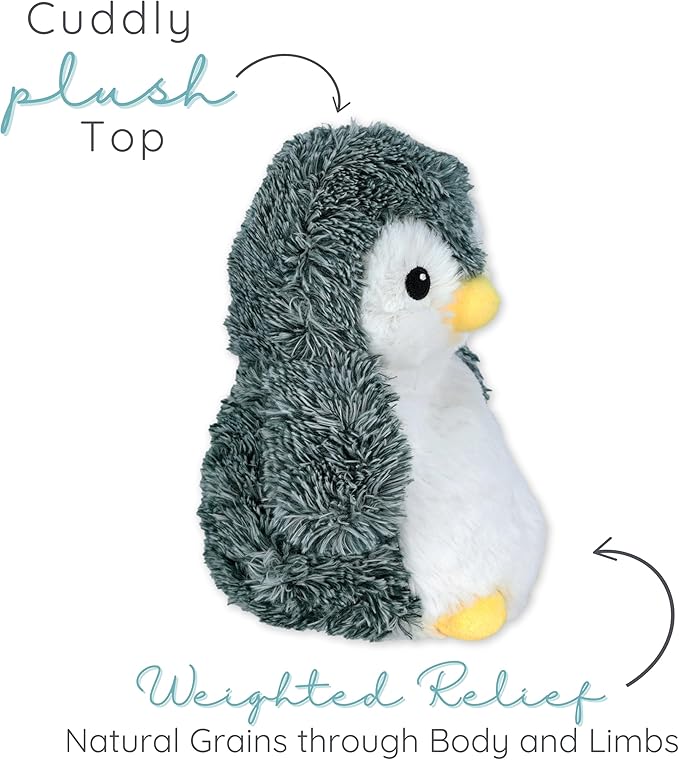 Peppy Penguin - Microwavable & Weighted Plush Stuffed Animal - Heated Plushie for Warmth - Cute, Soft, Cozy Toy for Adults & Children (Boys, Girls, & Toddlers) by Warm Pals