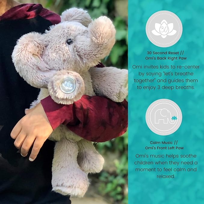 Omi The Elephant Meditation & Learning Toy - Mindfulness & Social Emotional Learning for Kids - Calm Down & Emotional Regulation Tool