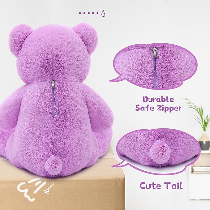 Toys Studio 36 inch Big Teddy Bear Cute Giant Stuffed Animals Soft Plush Bear for Girlfriend Kids, Purple