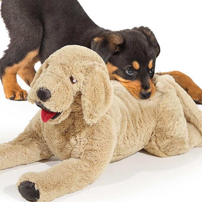 Geosar 39.4" Dog Stuffed Animals Plush, Soft Cuddly Golden Retriever Plush Toys, Large Stuffed Dog Hugging Pillow Gifts for Valentines Kids Girls Boys Birthday
