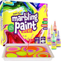 Dan&Darci Marbling Paint Art Kit for Kids - Arts & Crafts Gifts for Girls & Boys Ages 6-12 Years Old - Craft Kits Set - Gift Ideas Activities Toys Age 6 7 8 9 10 Year Olds - Marble Painting Sets